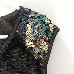 Guess burnout style tank top with sequinned shoulders